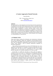 A Context Approach of Social Networks - CEUR