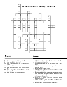 Across Down Introduction to Art History Crossword