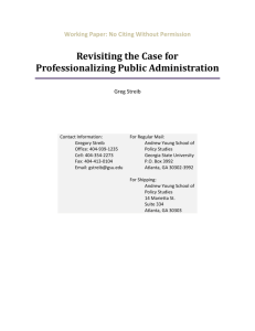 Revisiting the Case for Professionalizing Public Administration