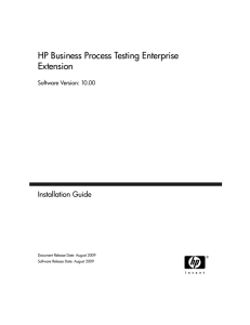 HP Business Process Testing Enterprise Extension Installation Guide