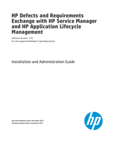 HP Defects and Requirements Exchange with HP Service Manager
