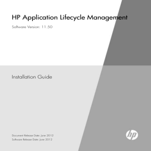 HP Application Lifecycle Management Installation Guide