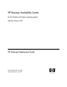 HP SiteScope Deployment Guide