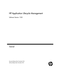 HP Application Lifecycle Management 11.00 Tutorial