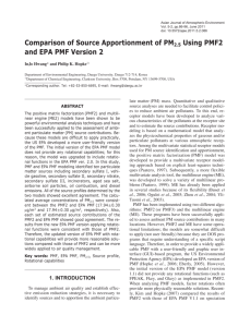 Comparison of Source Apportionment of PM2.5 Using PMF2 and