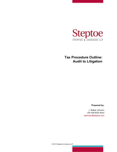 Tax Procedure Outline: Audit to Litigation