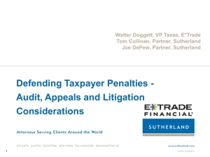 Defending Taxpayer Penalties - Audit, Appeals and Litigation