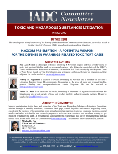 toxic and hazardous substances litigation