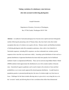 Taking variation of evolutionary rates between sites into account in