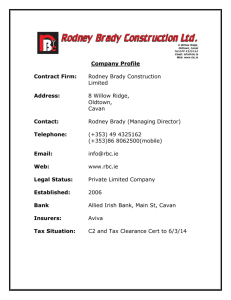 Company Profile - Rodney Brady Construction