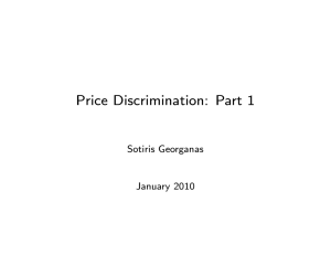 Lecture 1 - Price Discrimination part 1