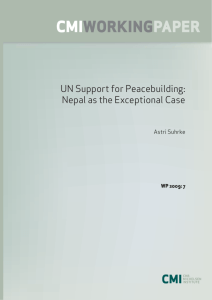 UN Support for Peacebuilding: Nepal as the Exceptional Case