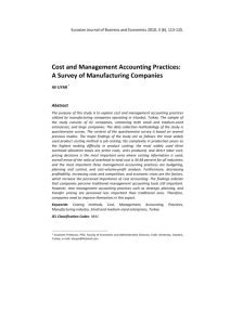 Cost and Management Accounting Practices