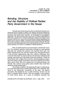 Bonding, Structure, and the Stability of Political Parties