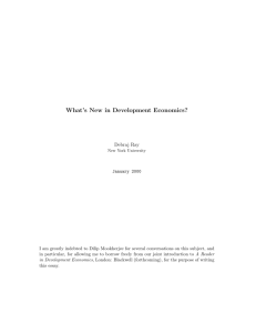 What's New in Development Economics?