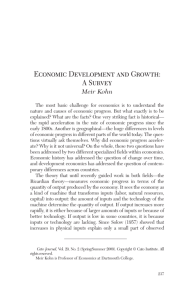 Economic Development and Growth: A Survey