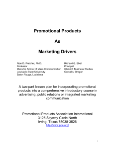 Promotional Products as Marketing Drivers