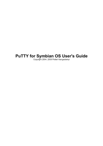 PuTTY for Symbian OS User's Guide