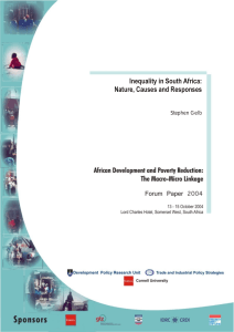 Inequality in South Africa: Nature, Causes and Responses