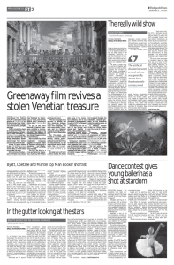 Greenaway film revives a stolen Venetian treasure