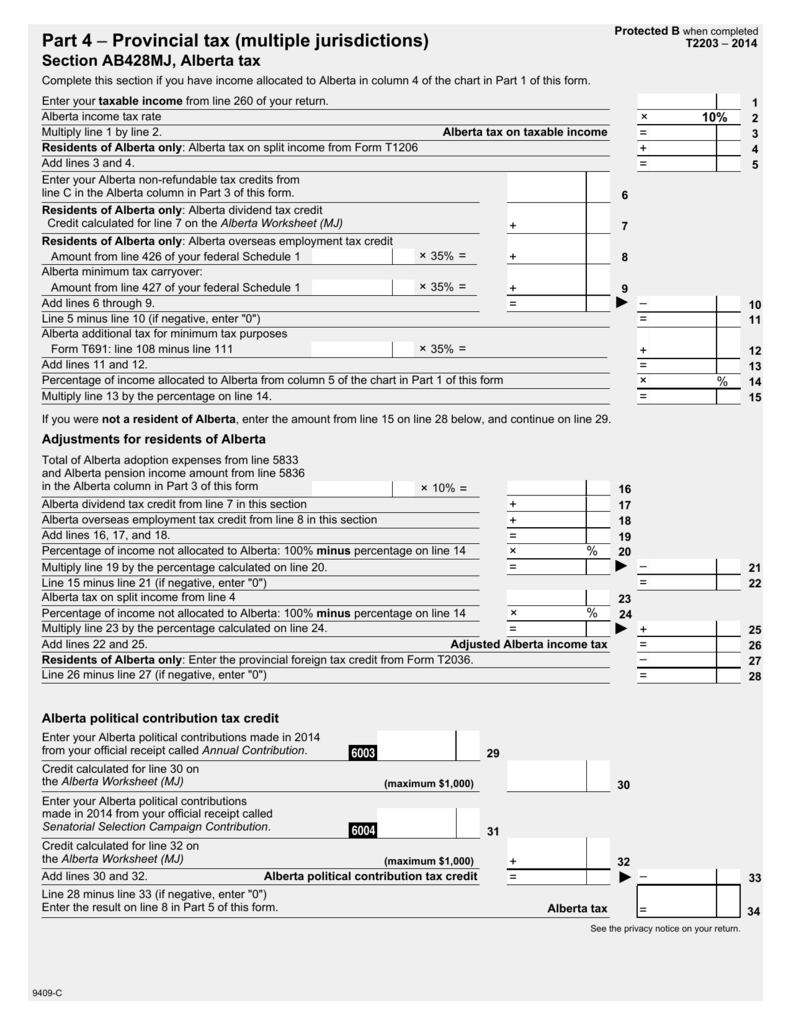 Section AB428MJ, Alberta tax