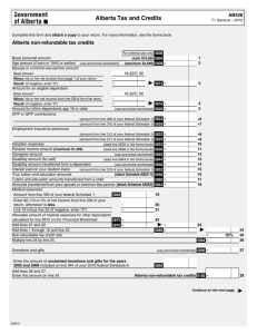 Alberta Tax and Credits