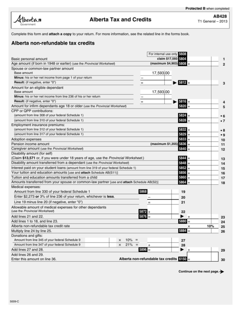 Alberta Tax and Credits