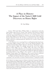 The Impact of the Sutter's Mill Gold Discovery on Henry Bigler