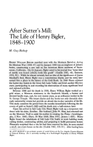 After Sutter's Mill: The Life of Henry Bigler, 1848-1900