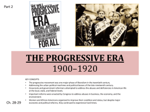 THE PROGRESSIVE ERA 1900–1920