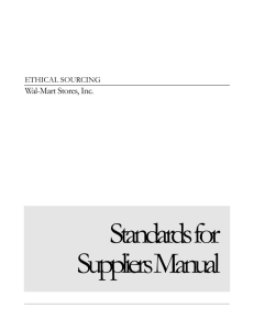 Standards for Suppliers Manual