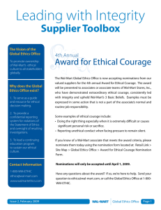 Walmart Ethics Newsletter