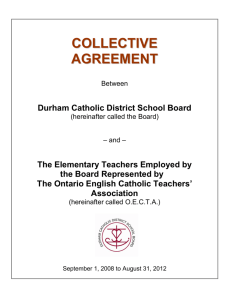Collective Agreement - Durham Elementary OECTA