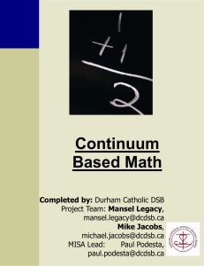 Continuum Based Math