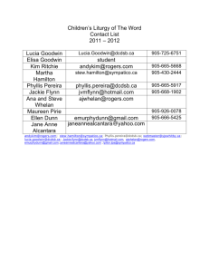Contact List 2011-2012 - St. John the Evangelist Parish in Whitby, ON