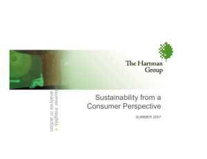 Sustainability from a Consumer Perspective