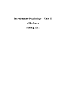 Introductory Psychology – Unit 2