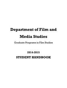 Department of Film and Media Studies