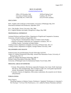 Curriculum Vitae - Department of English and Comparative Literature