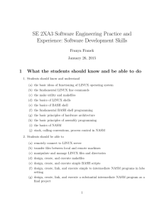 SE 2XA3 Software Engineering Practice and Experience: Software