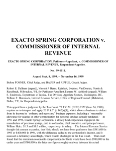 EXACTO SPRING CORPORATION v. COMMISSIONER OF