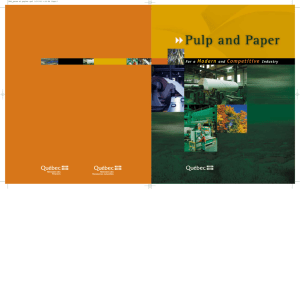 Pulp and Paper: For a Modern and Competitive Industry