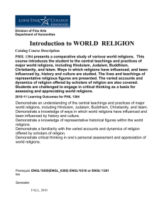 Introduction to WORLD RELIGION