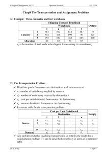 Chap8 The Transportation and Assignment Problems