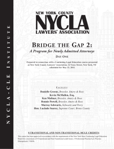 BRIDGE THE GAP 2: - New York County Lawyers' Association