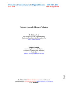 Strategic Approach of Business Valuation