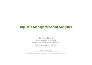 Big Data Management and Analytics - DBS