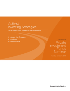 Breakout Session: Activist Investing Strategies