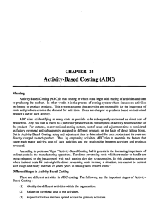 CHAPTER 24 Activity-Based Costing (ABC)