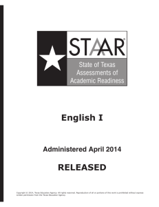 STAAR English I Released Test
